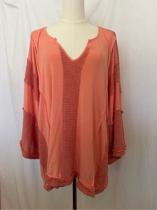 POL Other - POL Coral Knit-Panel V-Neck Swim Coverup